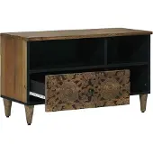 vidaXL TV-Schränk mit Regal Braun 80 x 33,5 x 46 cm Massivholz Mango