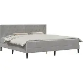 vidaXL Bettgestell mit Matratze Hellgrau 180 x 200 cm Samt