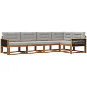 vidaXL Outdoor-Sofagarnitur 5 stk. Natur und Hellgrau