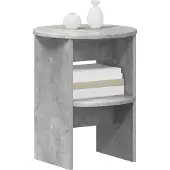 vidaXL Seitenschrank 2 Stk. Betongrau Ø40 x 50 cm Holzwerkstoff