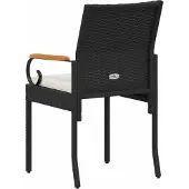 vidaXL Gartenstühle 4 Stk. Schwarz und Cremeweiß