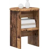 vidaXL Seitenschrank Altholz Ø40 x 50 cm Holzwerkstoff