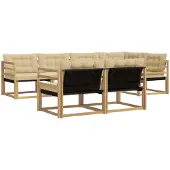 vidaXL Outdoor-Sofagarnitur 7 stk. Weiß und Beige