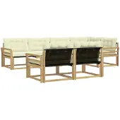 vidaXL Outdoor-Sofagarnitur 7 stk. Weiß und Creme