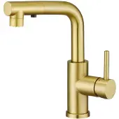 OEM Geborstelte Goud-Mengkraan mit 3 Funktionen, 360° Drehbar, Uittrekbare Dusche