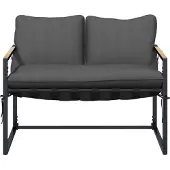vidaXL Gartensofa-set Schwarz und Anthrazit Stahl