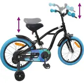 vidaXL Kinderfahrrad 16 Zoll für 4-6 Jahre alt Schwarz