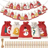 OEM Adventskalender – DIY-Adventskalender zum Befüllen – 24 Fächer – 10 Meter Lichterkette – Gestalten Sie Ihren eigenen Adventskalender