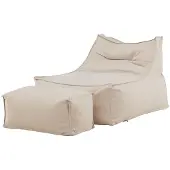 Ebuy24 Redang Sitzsack mit Pouf zum Garten beige.