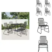 vidaXL Gartenstühle 4 Stk. Schwarz 58x59x85,5 cm PVC Rattan - Gartenstühle