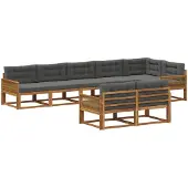 vidaXL Outdoor-Sofagarnitur 8 stk. Natur und Anthrazit