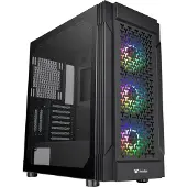 Thermaltake Versa T27 TG ARGB, Midi Tower, PC, Schwarz, ATX, EATX, micro ATX, Mini-ITX, SPCC, Gaming