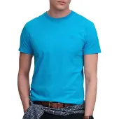 Superdry Rundhalsshirt "ESSENTIAL LOGO EMB NEON TEE" aus Baumwolle und Single Jersey, normale Passform, ohne Kragen