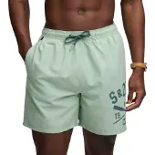 Superdry für Herren. M3010265A Badeanzug Printed Logo 16 grün (XL), Strandbekleidung, Recyceltes Polyester