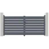 Casanoov Doppelflügeltor Aus Aluminium Vogel 300x140cm Grau