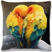 Bestlivings Kissenhülle Fotodruck 40x40 Sittiche mit Füllung