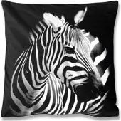Bestlivings Kissenhülle Fotodruck 40 x 40 cm Zebra mit Füllung
