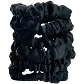 Yuaia Haircare Yuaia 6-pak Soft Satin Scrunchies Small Black 6 stk.