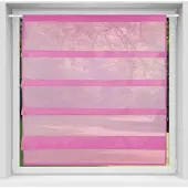 Bestlivings Bistrogardine Raffoptik mit Stangendurchzug Sky 100 cm x 110 cm Pink