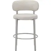Vente-unique 2er-Set Hocker aus strukturiertem Stoff und Metall - Creme - ASILOVA