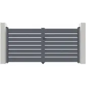 Casanoov Doppelflügeltor Aus Aluminium Vogel 300x160cm Grau