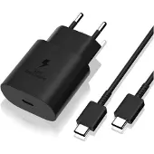 Samsung Ladegerät EP-TA800B 25W mit USB-C Kabel 1M Schwarz (Bulk)