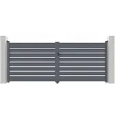 Casanoov Doppelflügeltor Aus Aluminium Vogel 400x160cm Grau