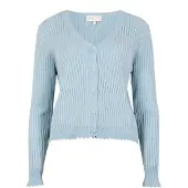 Apricot Cardigan "Gerippte Strickjacke mit Wellenkante" in unifarben