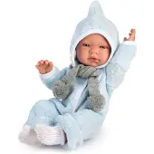 ASI Babypuppe Pablo 43cm - Winter Overall blau Puppenspielzeug