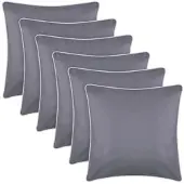 Bestlivings Outdoor Kissen mit Weißer Paspel 6 Stück 6er Pack