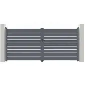 Casanoov Doppelflügeltor Aus Aluminium Vogel 300x180cm Grau