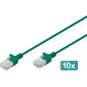 Digitus CAT 6 U-UTP Slim Patchkabel, 5 m, Grün, 10 Stück, 5 m, Cat6, U/UTP (UTP), RJ-45, RJ-45, Grün