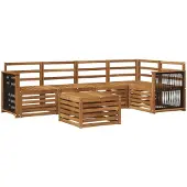 vidaXL Outdoor-Sofagarnitur 5 stk. Natur Massivholz Akazie