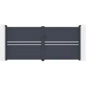 Casanoov Flügeltor Cimone 350xH 160cm Graues Aluminium