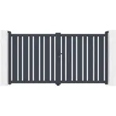 Casanoov Doppelflügeltor Aus Aluminium Veymont 300x160cm Grau
