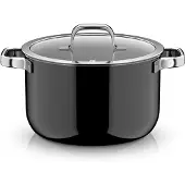 WMF Fusiontec Mineral Pro Kochtopf mit Deckel, 24 cm, Black 05.1866.5290, Rund, Schwarz, Edelstahl, Fusiontec, Edelstahl, Edelstahl
