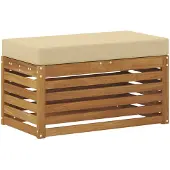 vidaXL Outdoor Hocker Bank Massivholz Akazie Natur