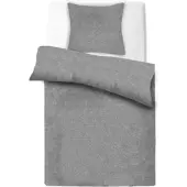 Bestlivings Micro Melange-Bettwäsche deluxe, 80x80 + 135x200cm - Grau