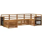 vidaXL Outdoor-Sofagarnitur 5 stk. Natur Massivholz Akazie