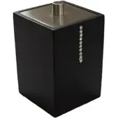 Bagnoxx Wattepadhalter 7cm x 7cm x 10cm Schwarz mit Dekosteinen