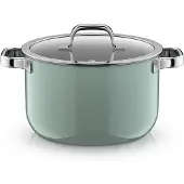 WMF Fusiontec Mineral Pro Kochtopf mit Deckel, 24 cm, Eucalyptus Haze 05.1981.5290, 6,4 l, Rund, Grün, Edelstahl, Fusiontec, Edelstahl