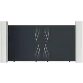 Casanoov Schiebetor Veleta 300x180cm & 2 Pfosten H.190cm Aluminium Grau