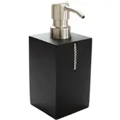 Bagnoxx Seifenspender Flüssigseife 7 x 7 x 17cm Schwarz mit Dekosteinen