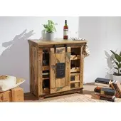MASSIVMOEBEL24.DE Weinkommode Mango 80x40x82 natur lackiert RAILWAY #140