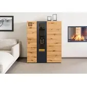 MASSIVMOEBEL24.DE Highboard Wildeiche 116x43,5x143 natur geölt/lackiert KITZBÜHEL #107