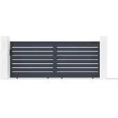 Casanoov Schiebetor Aus Aluminium Vogel 400x160cm Grau