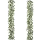 Creativ Green künstliche Pflanze Minifichten-Girlande, geeist, 180 cm, frost, 2er Set