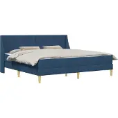 vidaXL Bettgestell mit Matratze Blau 180 x 200 cm Polyester