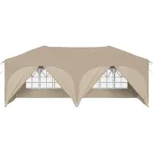 vidaXL Pop-up Partyzelt 575 x 288 x 245 cm Creme Oxford-Stoff