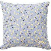 Benetton - Kissen 40X40Cm 144Tc 100 % blaue Baumwolle mit gelben Kirschenfrüchten